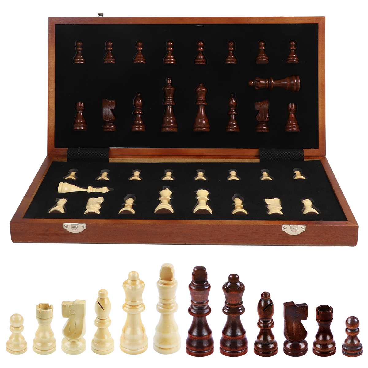 WG-CS15WM-Mahogany-Maple Chess Set